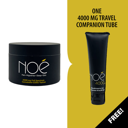 Noe 4000 MG-CBD Cream with Free Travel Companion 